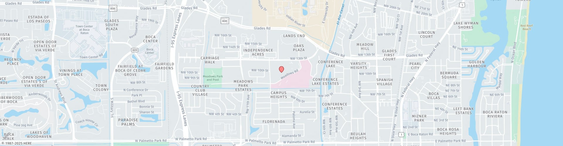 Location Map: 851 Meadows Rd. Boca Raton, FL 33486